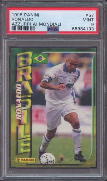 1998 Panini World Cup Azzurri Al Mondiali Ronaldo #57 PSA 9 POP 7 NONE HIGHER
