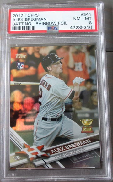 Alex Bregman RC Rainbow Foil 2017 Topps #341 PSA 8
