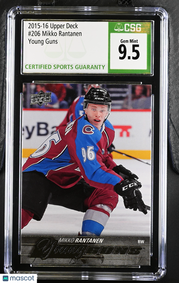 2015-16 Upper Deck Mikko Rantanen #206 Young Guns Rookie CGC 10
