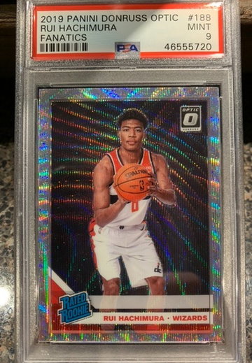 2019 Rui Hachimura psa 9 Donruss optic Fanatics 