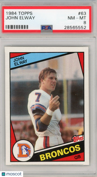 1984 Topps John Elway #63 PSA 8