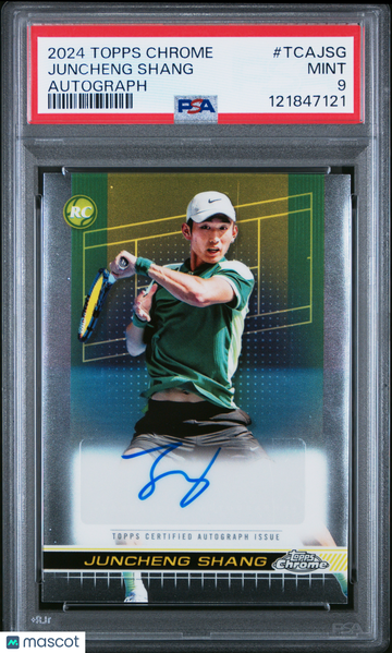 2024 Topps Chrome Tennis Autographs Juncheng Shang #TCAJSG PSA 9