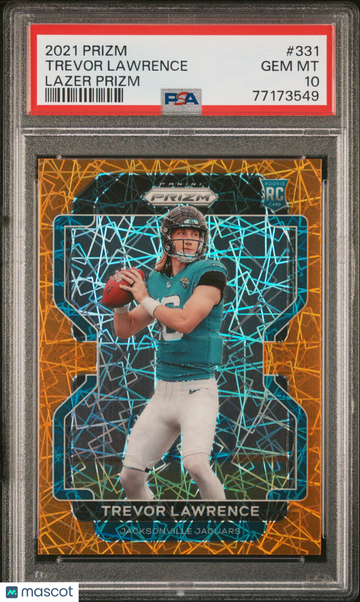 2021 Panini Prizm Trevor Lawrence #331 Lazer Rookie PSA 10