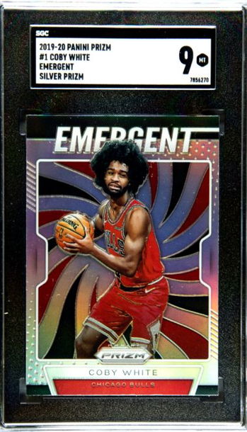 2019-20 Panini Prizm Coby White #1 emergent silver prizm SGC 9
