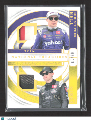 2024 Panini National Treasures Racing Ty Gibbs Christopher Bell #TD-JGR2 Race-worn/used material Dual Memorabilia