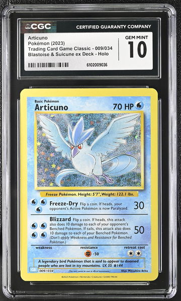 2023 Pokemon TCG Classic # Articuno Blastoise & Suicune ex Deck - Holo CGC 10