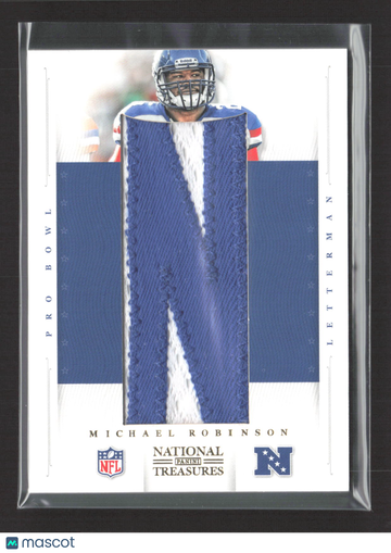 2013 Panini National Treasures Michael Robinson #17 /8 Letterman Jersey Patch Pro Bowl
