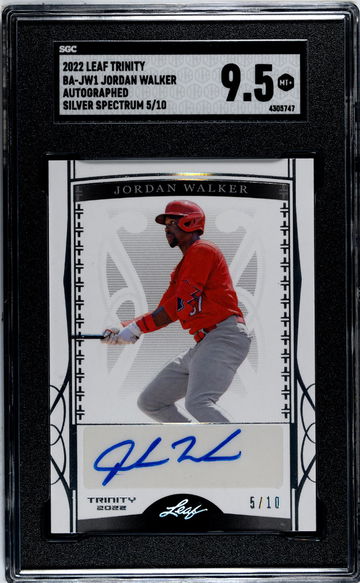 2022 Leaf Trinity #BA-JW1 Jordan Walker Auto. Silver Spectrum /10 SGC 9.5