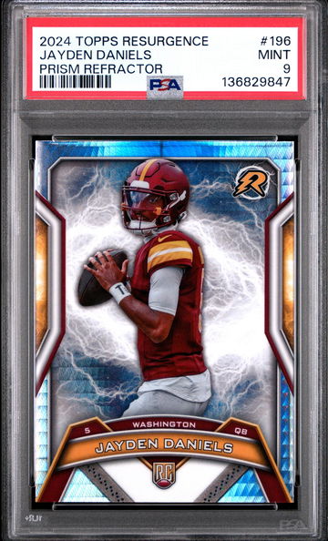 2024 Topps Resurgence Prism Refractor Jayden Daniels #196 PSA 9