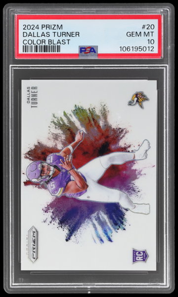2024 Panini Prizm Dallas Turner Color Blast PSA 10