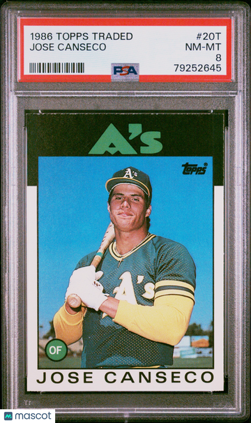 1986 Topps Traded Jose Canseco #20T PSA 8