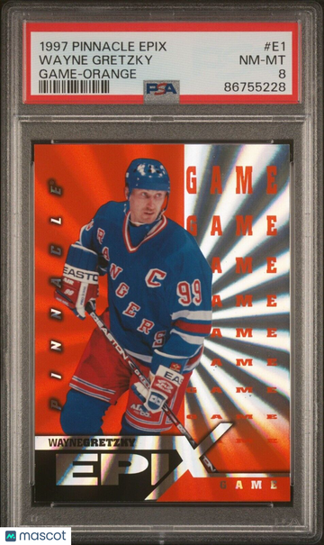 1997 Pinnacle Epix Wayne Gretzky #E1 GAME ORANGE PSA 8 NM-MT