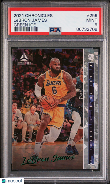 2021 Chronicles #259 LeBron James - Luminance - Green Ice | PSA 9