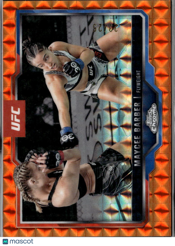 2025 Topps Chrome UFC Maycee Barber #187 Orange Diamond Refractor