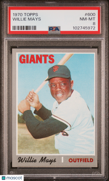 1970 Topps Willie Mays #600 PSA 8