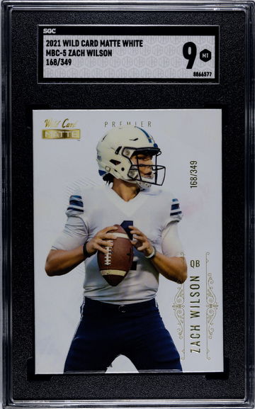 2021 Wild Card Matte White Zach Wilson MBC-5 SGC 9 /349