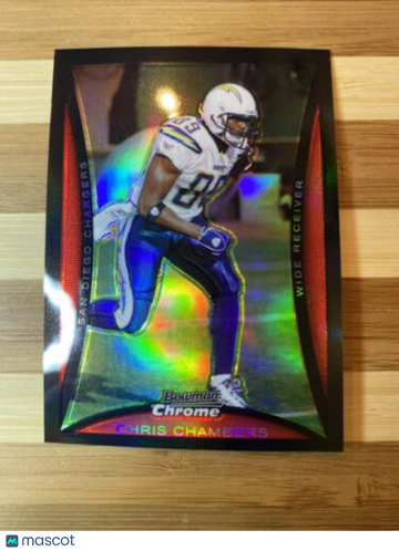 2008 TOPPS BOWMAN CHROME Refractor Football Card BC192 CHRIS CHAMBERS Chargers