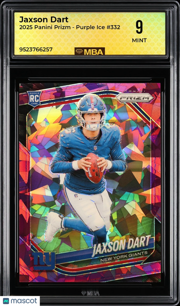 2025 Panini Prizm Jaxson Dart #332 Purple Ice MBA 9