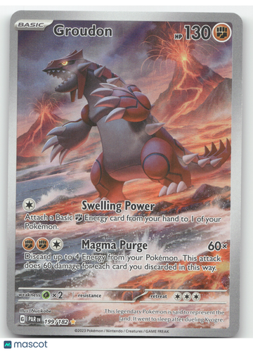 2023 Paradox Rift Groudon Holo Secret Rare #199/182