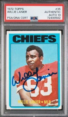 1972 Topps #35 Willie Lanier PSA 10 Auto