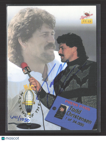 1995 Signature Rookies Masters of the Mic Todd Christensen #M1 Authentic Signatures 641/1030