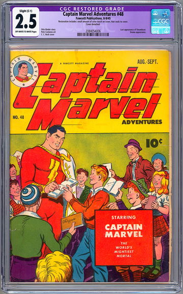 CAPTAIN MARVEL ADVENTURES #48 CGC 2.5 ORIG GOLDEN AGE CAPT MARVEL FAWCETT 1945