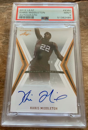 2012 Leaf Khris Middleton Autograph PSA 9. #KM4