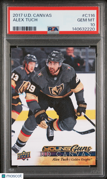2017-18 Upper Deck Canvas Alex Tuch #C116 Young Guns Rookie PSA 10