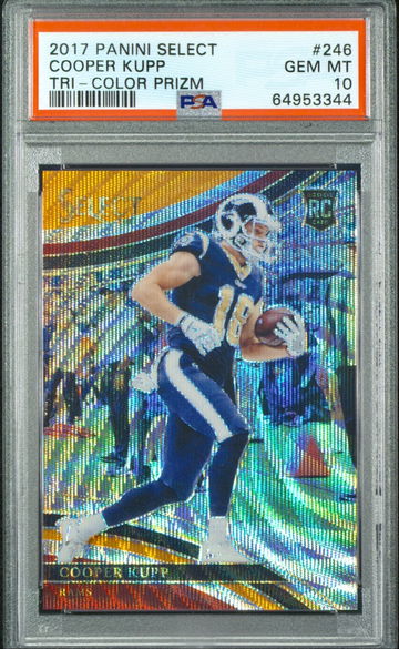 COOPER KUPP 2017 PANINI PRIZM PSA 10 GEM MINT ROOKIE Select Field Level Tri Color /99 Rams