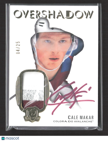2020 Upper Deck The Cup Overshadow Cale Makar #OS-CM Patch 04/25 Memorabilia Auto