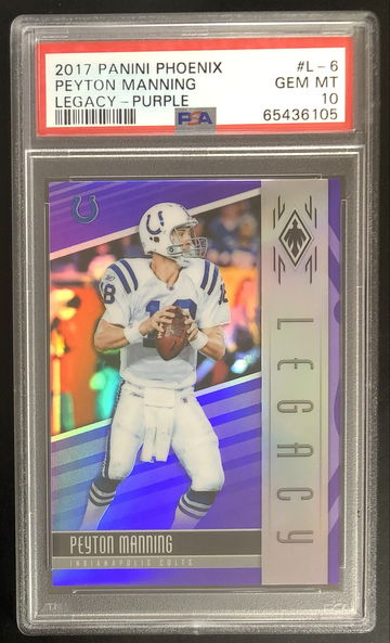 2017 Panini Phoenix Legacy Purple #'d 23/75 Peyton Manning PSA Gem Mint 10 Pop 2