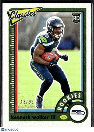 Kenneth Walker III 2022 Panini Classics RC. /99 Seattle Seahawks