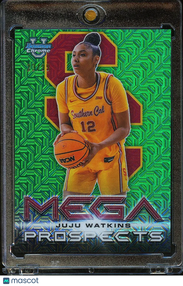 JuJu Watkins 2025 Bowman Chrome Mega Prospects Green Mojo Refractor USC Trojans
