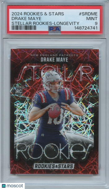 2024 Panini Rookies & Stars Drake Maye #SR-DME Longevity Parallel/Variety Rookie Insert PSA 9