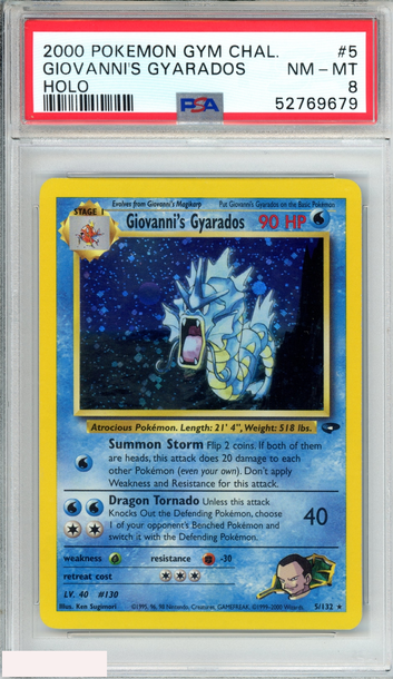 2000 POKEMON GYM CHALLENGE GIOVANNIS GYARADOS #5 HOLO PSA 8 NM-MT