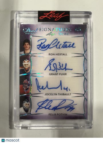 2020-21 Leaf Ron Hextall Felix Potvin Jocelyn Thibault Grant Fuhr #S4-07 Signatures