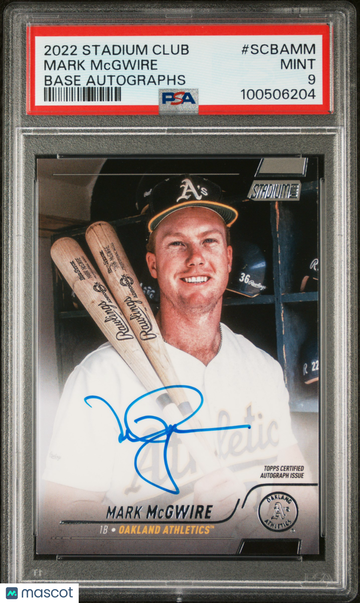 2022 Topps Stadium Club Base Autographs Mark Mcgwire #SCBAMM PSA 9