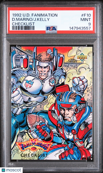 1992 Upper Deck Fanimation D. Marino J. Kelly #F10 Checklist PSA 9