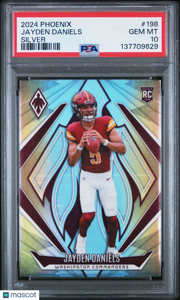 2024 Panini Phoenix Jayden Daniels #198 Silver PSA 10