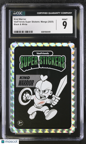 2025 Veefriends Super Stickers: Manga Kind Warrior Black & White CGC 9