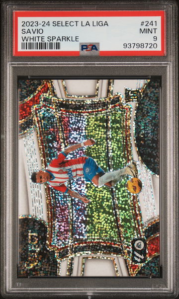 2023-24 PANINI SELECT LA LIGA FIELD LEVEL WHITE SPARKLE SAVIO #241 RC ROOKIE PSA 9