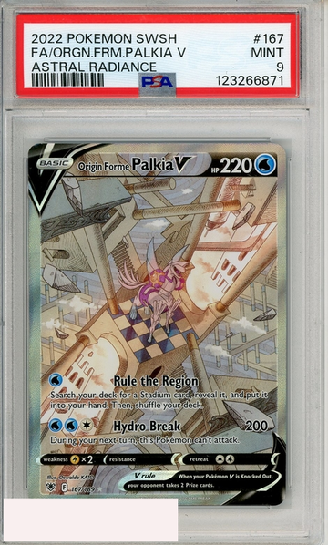 2022 POKEMON SWSH ASTRAL RADIANCE FA ORGN FRM PALKIA V #167 PSA 9