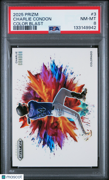 2025 Panini Prizm Color Blast Charlie Condon #3 PSA 8
