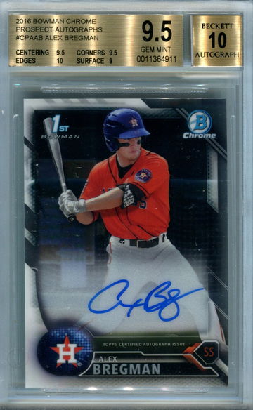 2016 Bowman Chrome Alex Bregman BGS 9.5 auto 10