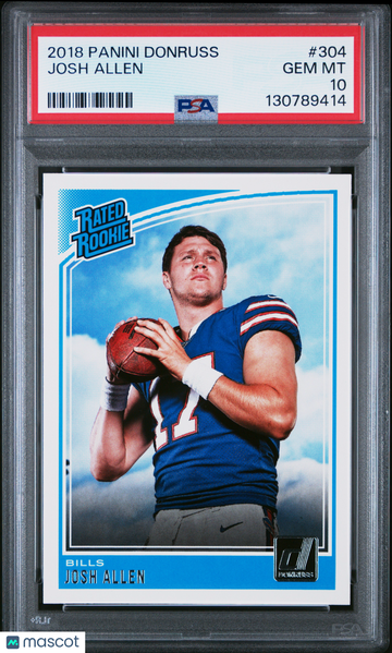 2018 Panini Donruss Rated Rookie Josh Allen #304 PSA 10