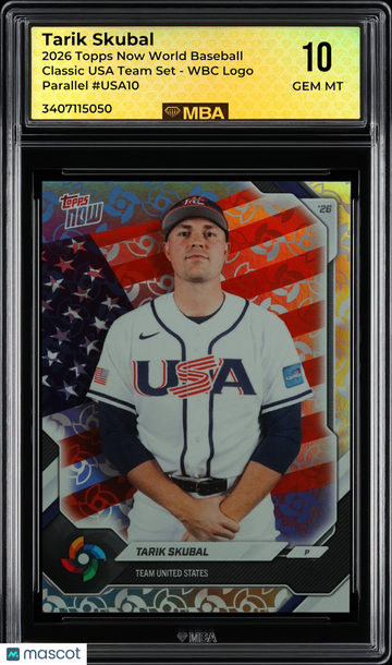 2026 Topps Now World Baseball Classic Tarik Skubal #USA10 USA Team Set - WBC Logo Parallel MBA 10