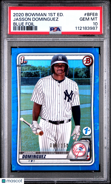 2020 Bowman 1st Edition Jasson Dominguez #BFE8 Blue Foil /150 PSA 10