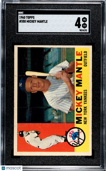 1960 Topps Mickey Mantle #350 SGC 4