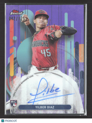 2025 Topps Finest Yilber Diaz #FA-YD Purple 042/125 Auto
