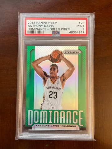 2013 Panini Prizm Dominance Green Anthony Davis PSA 9 Rare